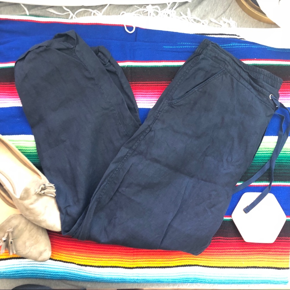 3️⃣ Matty M Blue Drawstring Calf Length Pant - Picture 1 of 7